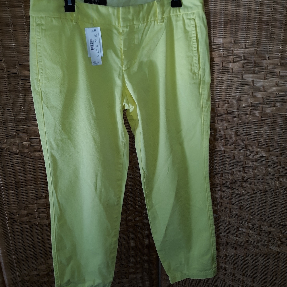 J Crew Scout cropped yellow denim jean size 8 NWT
